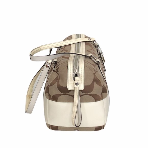 Coach authentic white signature handbag purse - Picture 3 of 8